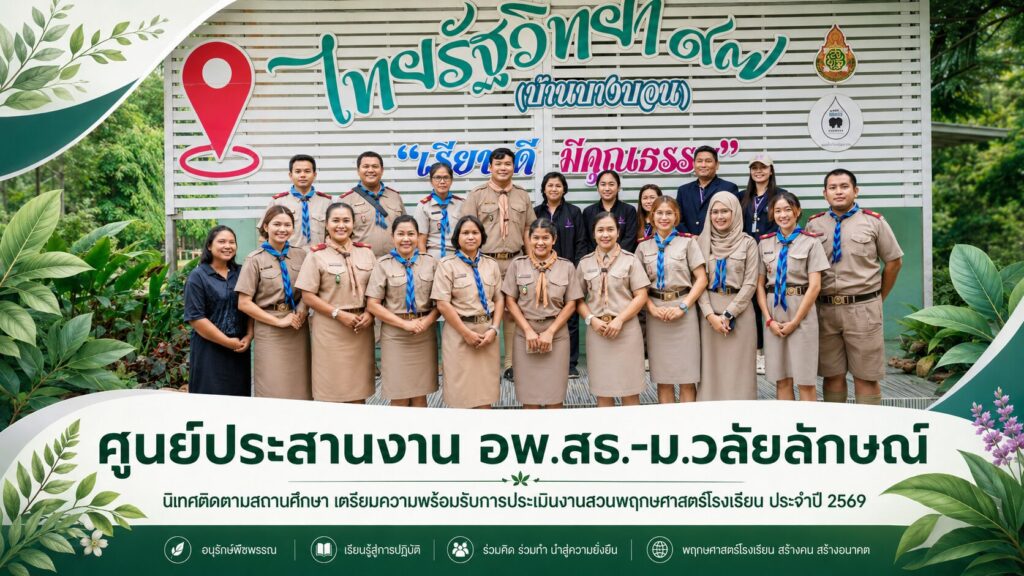 ศูนย์ประสานงาน อพ.สธ.-ม.วลัยลักษณ์ นิเทศติดตามสถานศึกษา เตรียมความพร้อมรับการประเมินงานสวนพฤกษศาสตร์โรงเรียน ประจำปี 2569