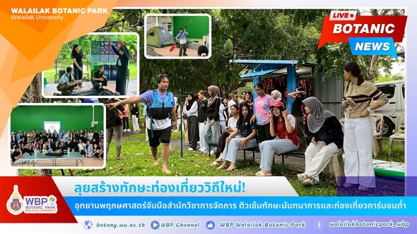 อุทยานพฤกษศาสตร์ มหาวิทยาลัยวลัยลักษณ์ ร่วมกับสำนักวิชาการจัดการ ฝึกนักศึกษากางเต็นท์และพายเรือคายัค พร้อมบูรณาการ BCG และการท่องเที่ยวคาร์บอนสุทธิเป็นศูนย์
