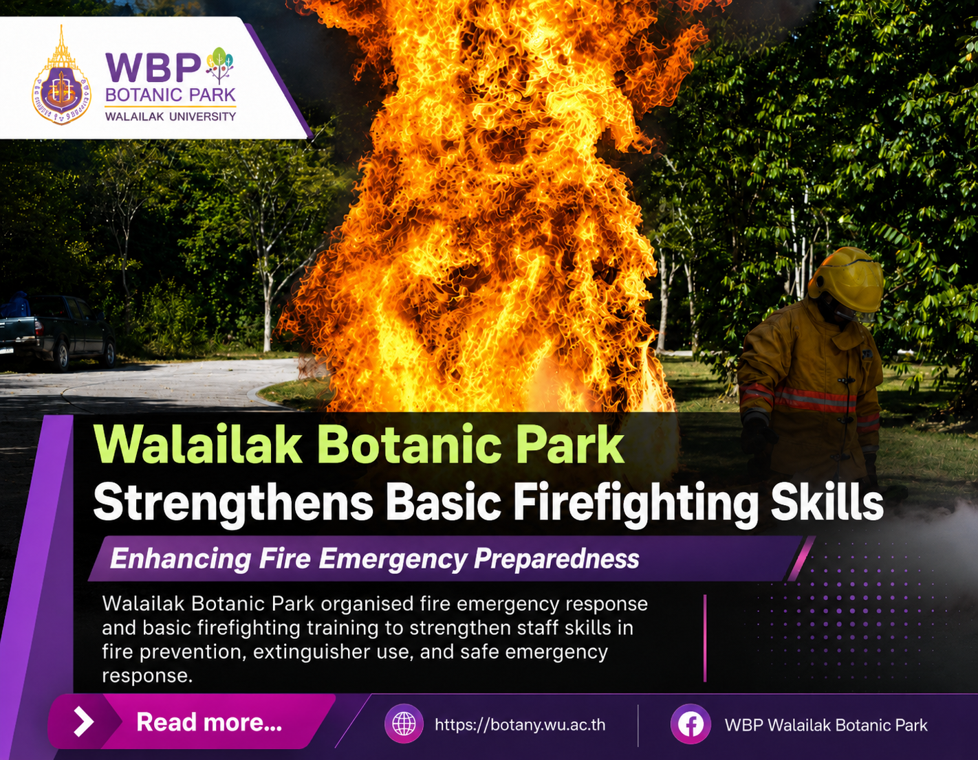 Walailak Botanic Park Strengthens Fire Safety Preparedness through Basic Firefighting Training