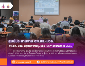 อพ.สธ.-มวล. สรุปผลงานทุนวิจัย–บริการวิชาการ ปี 2569 รวม 24 โครงการ